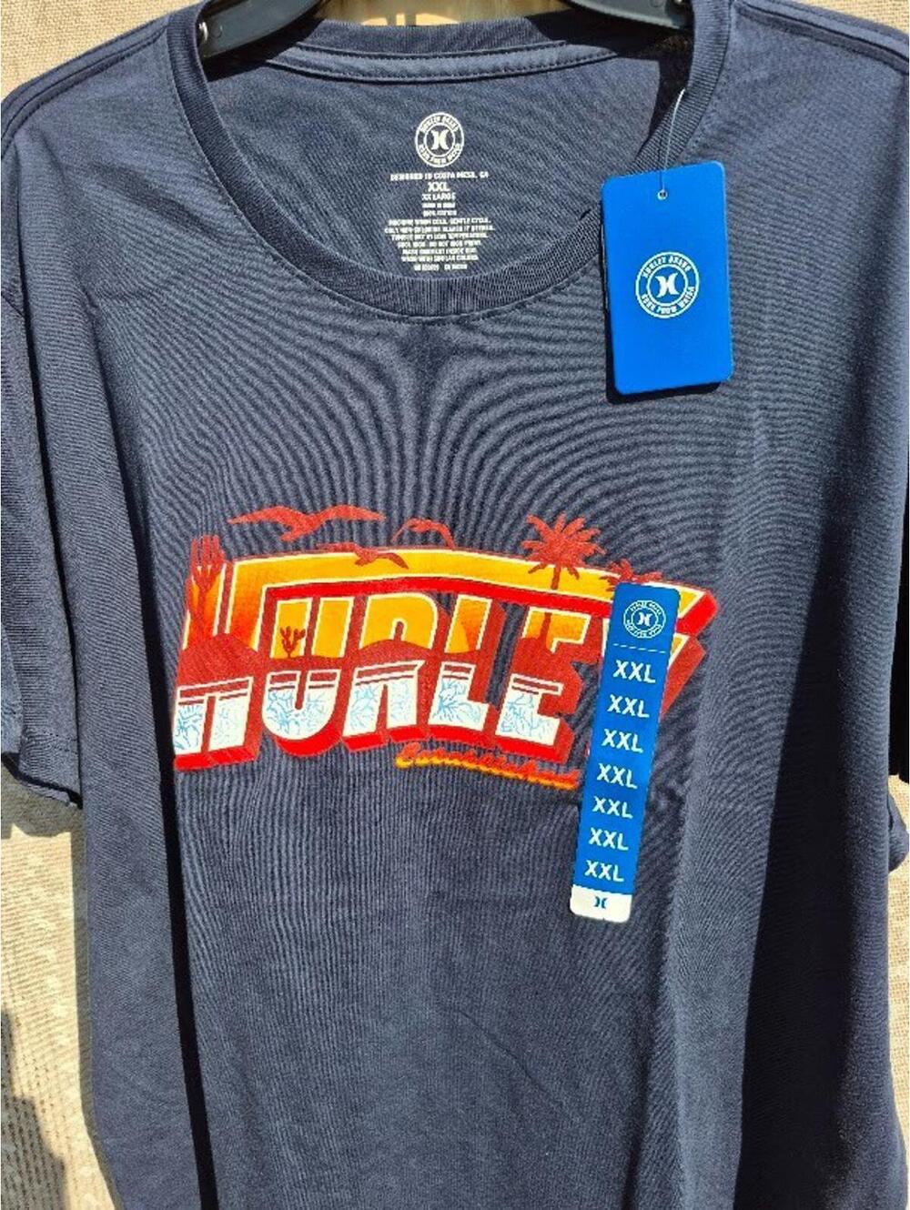 Hurley 100% Cotton XXL 2XL Mens Blue Surf Tshirt New w/ Tags - Picture 2 of 5